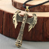 Norse Statement Viking Necklace Men' Pagan Jewelry Wolf Axe Thor Hammer Amulet Symbol Slavic Punk Vintage Women Necklace Gift