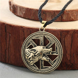 Norse Statement Viking Necklace Men' Pagan Jewelry Wolf Axe Thor Hammer Amulet Symbol Slavic Punk Vintage Women Necklace Gift