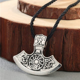 Norse Statement Viking Necklace Men' Pagan Jewelry Wolf Axe Thor Hammer Amulet Symbol Slavic Punk Vintage Women Necklace Gift